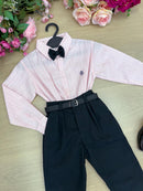 Conjunto infantil Social Calça Preta formatura aniversarios festas