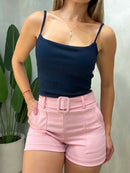 Shorts em Neoprene com Cinto