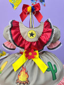 Vestido Infantil Junino Arraia Maria Bonita Colorido Festas