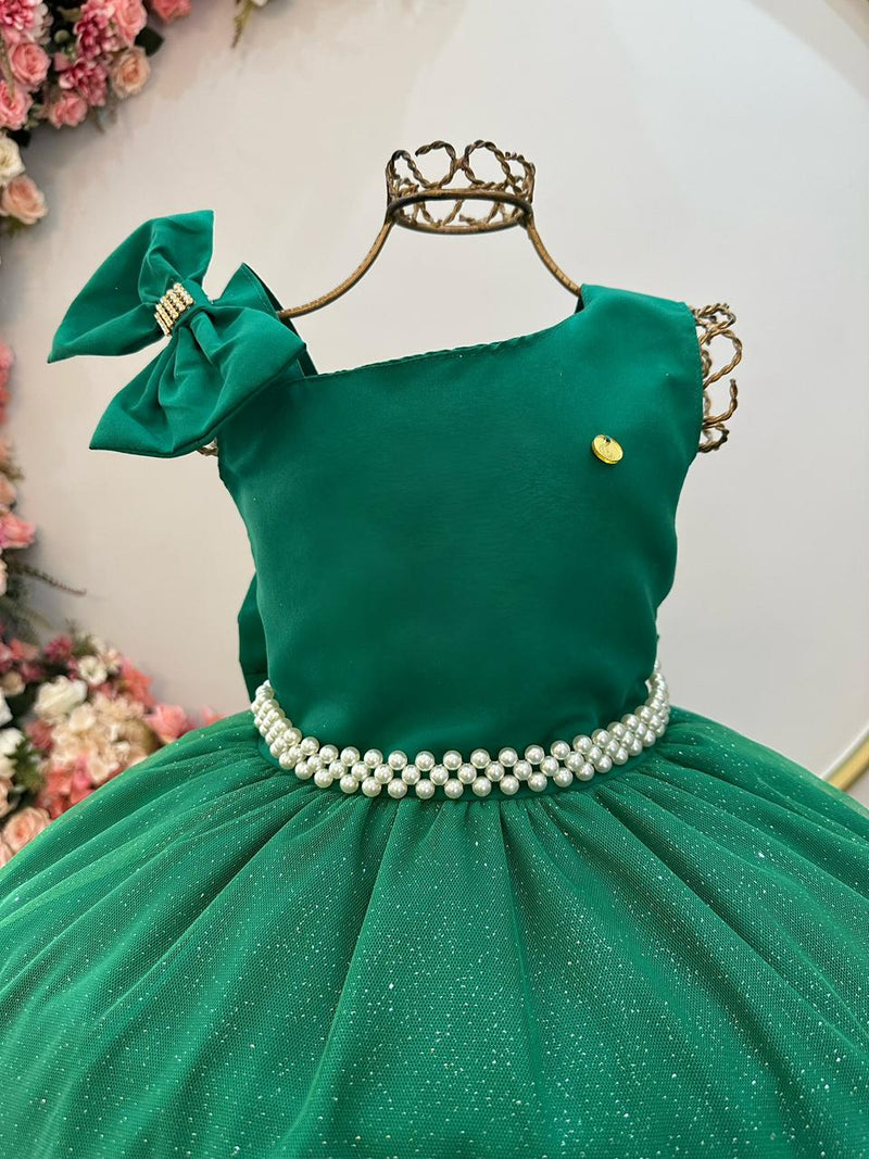 Vestido Infantil Longo Verde Bandeira Daminhas Formaturas