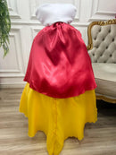 Vestido Fantasia Infantil Branca de Neve Amarelo Capa Tiara