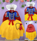Vestido Fantasia Infantil Branca de Neve Amarelo Capa Tiara