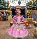 Vestido infantil Marie Junino Quermesse de Luxo Pink