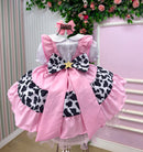 Vestido Temáticos Kids Doce Mimosa Rosa - Fazendinha - Vaquinha