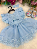 Romper/Vestido Princesa Belli Elisa Azul Bebe