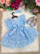 Romper/Vestido Princesa Belli Elisa Azul Bebe