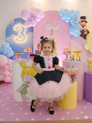 Vestido Temáticos Kids Mundo Bita Preto e Rosa