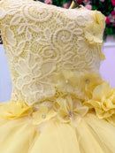 Vestido Juvenil Vila Lele Regata Flores Amarelo