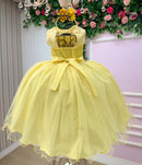 Vestido Juvenil Vila Lele Regata Flores Amarelo