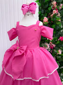 Vestido infantil Longo Safira Rosa Chiclete festas casamento aniversario