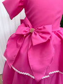 Vestido infantil Longo Safira Rosa Chiclete festas casamento aniversario