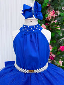 Vestido Longo Âmbar Azul Royal formatura festa aniversario
